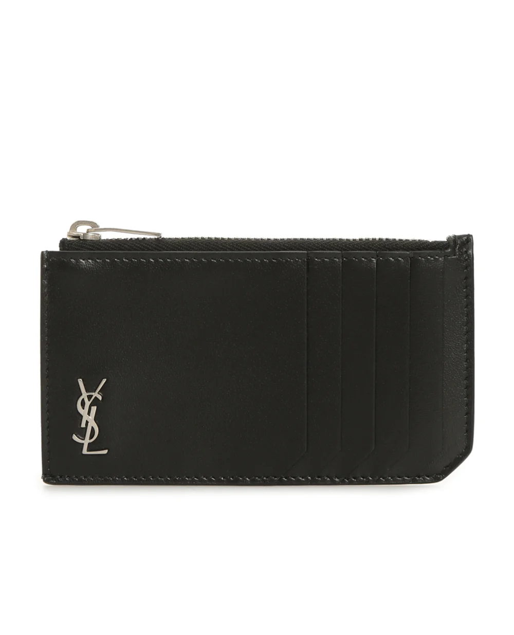 Кожаная визитница Saint Laurent 629899-1JB0E, черный цвет • Купить в интернет-магазине Kameron