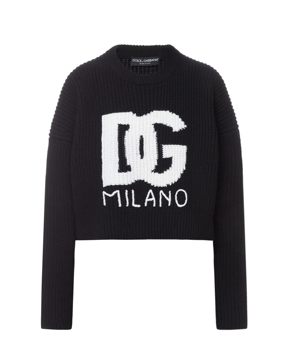 Шерстяной свитер Dolce&Gabbana FX334Z-JBVX5, черный цвет • Купить в интернет-магазине Kameron