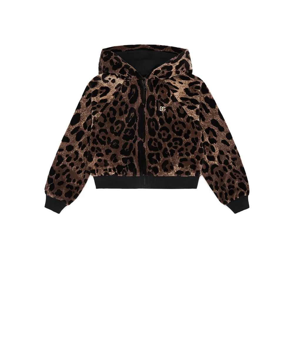 Детская толстовка с леопардовым принтом (костюм) Dolce&Gabbana Kids L5JWBB-FJ7D5-B, коричневый цвет • Купить в интернет-магазине Kameron