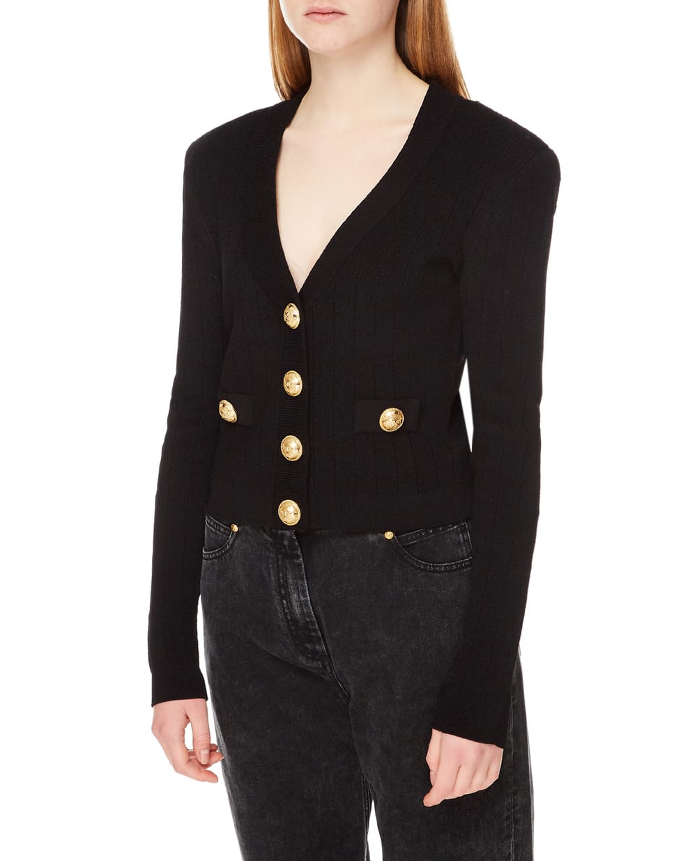 Кардиган Balmain DF1KL007KB07, черный цвет • Купить в интернет-магазине Kameron