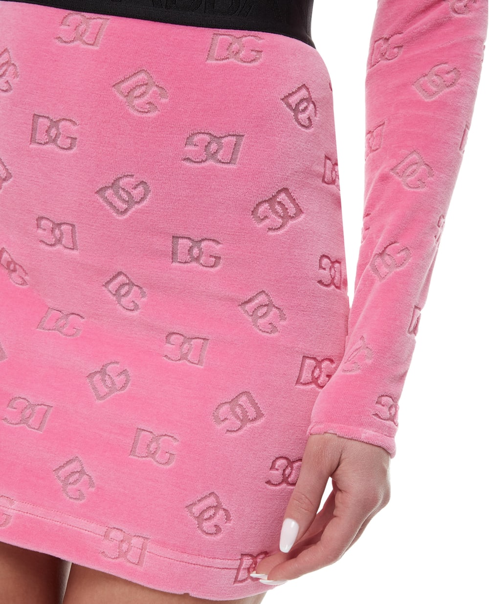Велюровая юбка Dolce&Gabbana F4CH0T-FJ7DL, розовый цвет • Купить в интернет-магазине Kameron