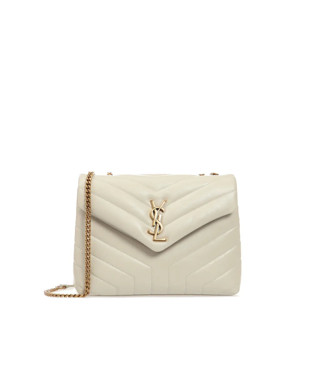Кожаная сумка Loulou Small Saint Laurent 494699-DV727-, белый цвет • Купить в интернет-магазине Kameron