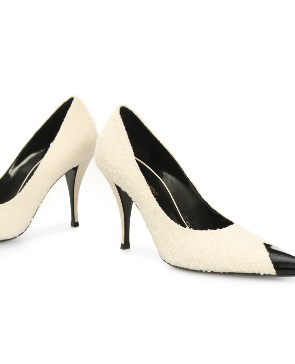 Твидовые лодочки Vesper Saint Laurent 681280-0CO03, белый цвет • Купить в интернет-магазине Kameron