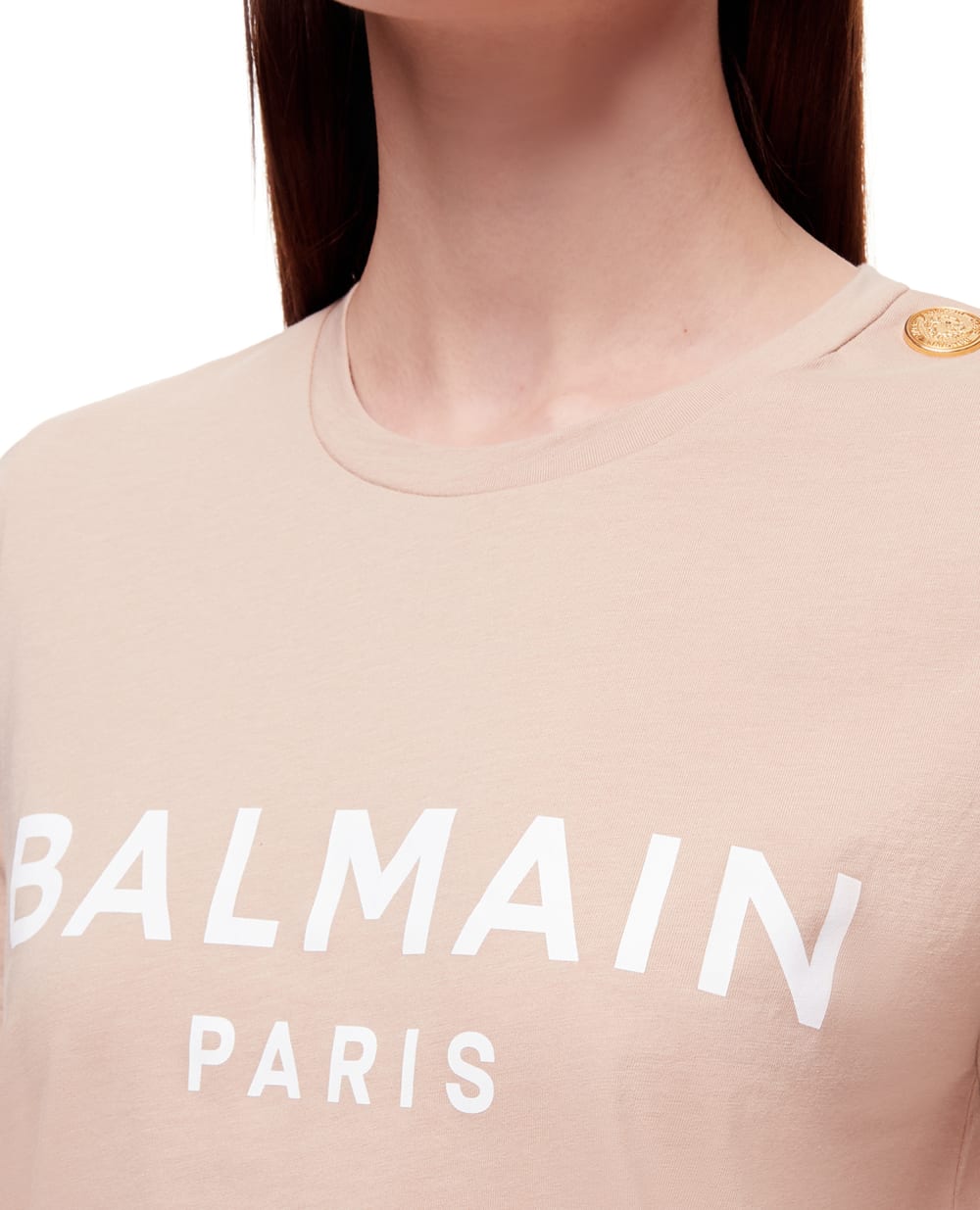 Футболка Balmain XF1EF005BB02-S, бежевый цвет • Купить в интернет-магазине Kameron