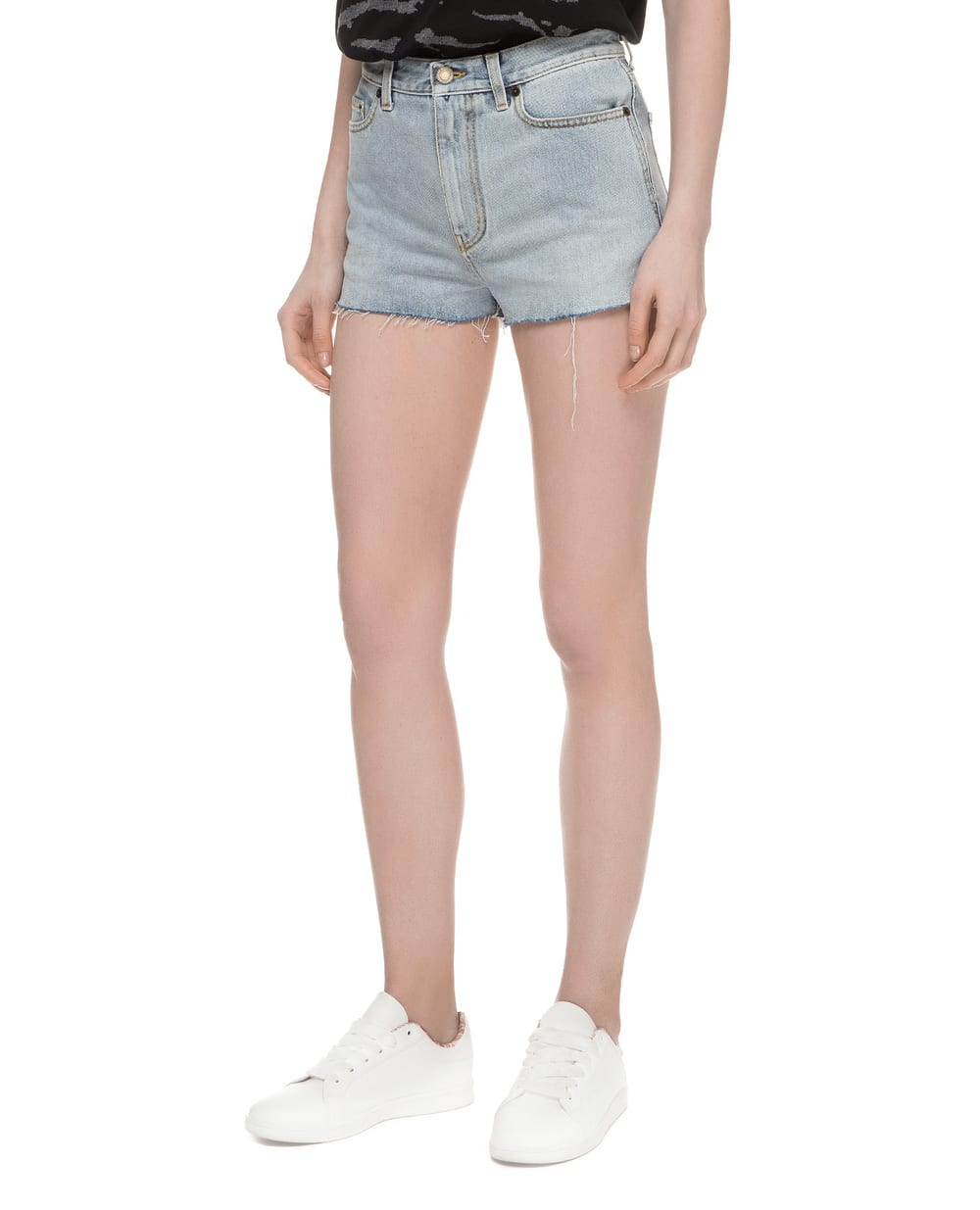 Джинсовые шорты Saint Laurent 597005-Y807P, голубой цвет • Купить в интернет-магазине Kameron
