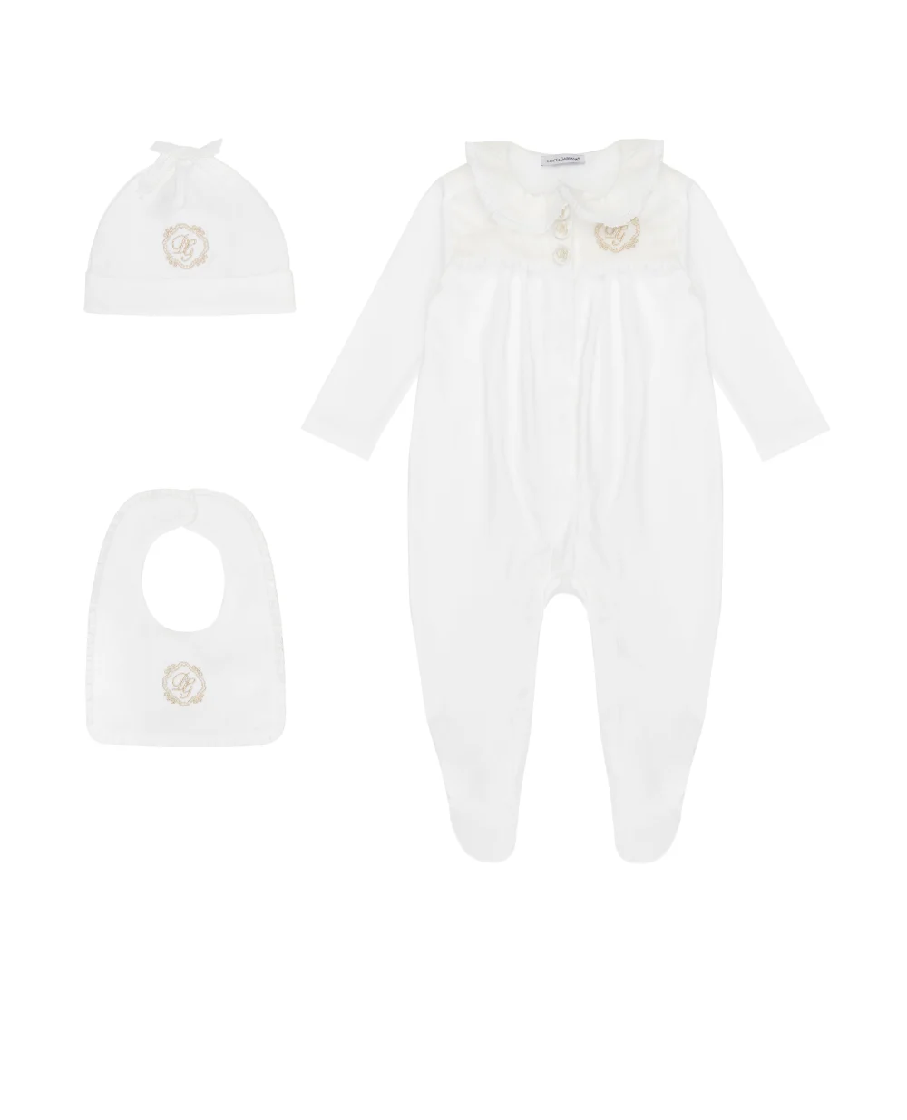 Подарочный комплект для новорожденного Dolce&Gabbana Kids L2JO4G-G7PFO, белый цвет • Купить в интернет-магазине Kameron