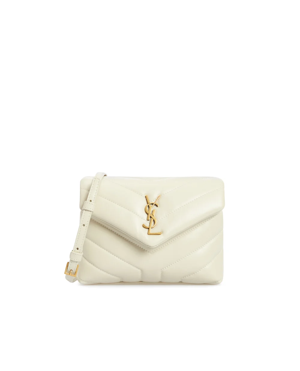 Кожаная сумка Loulou Toy Saint Laurent 678401-DV707, белый цвет • Купить в интернет-магазине Kameron