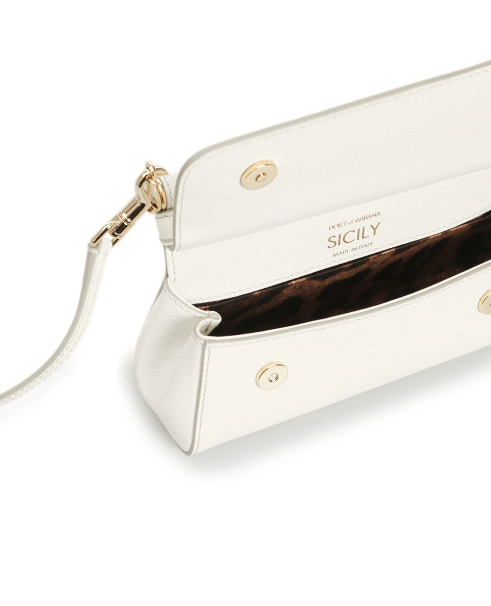 Кожаная сумка Sicily Small Dolce&Gabbana BB7116-A1001, белый цвет • Купить в интернет-магазине Kameron