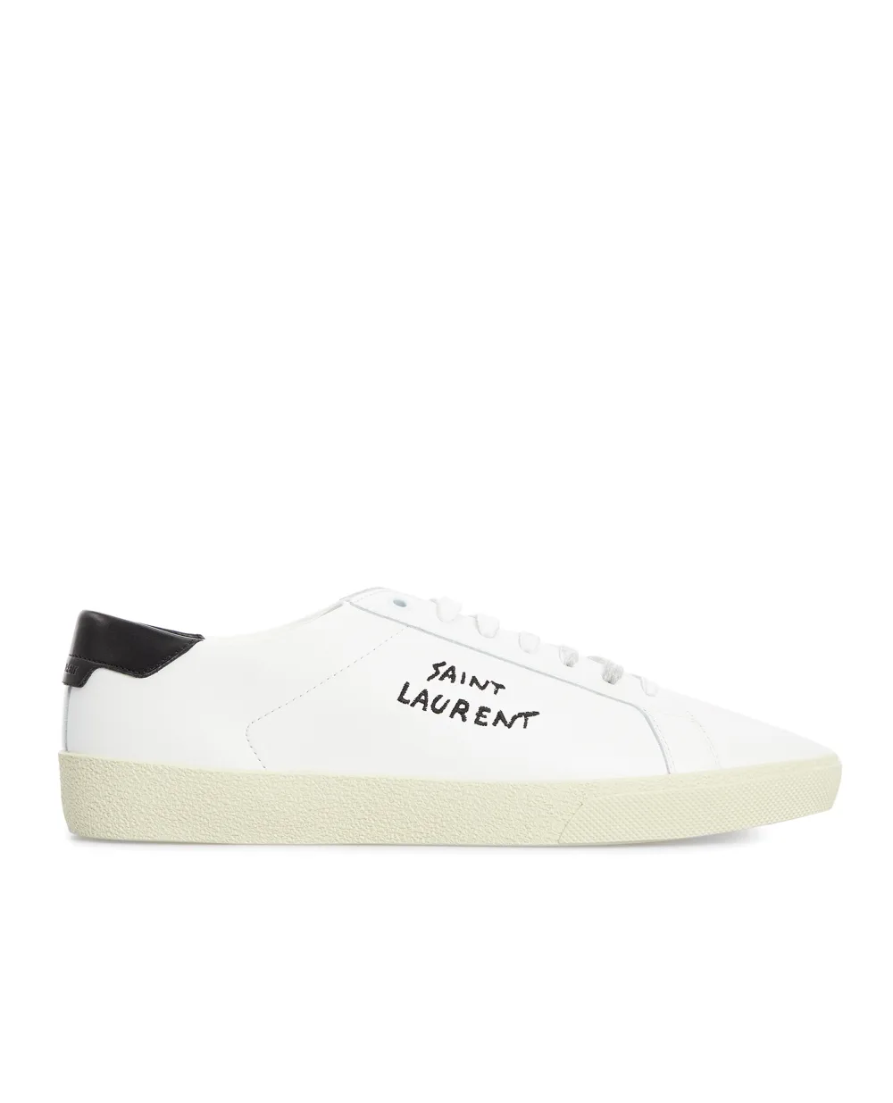 Кожаные сникеры Logo bianche Saint Laurent 610685-08G10-, белый цвет • Купить в интернет-магазине Kameron