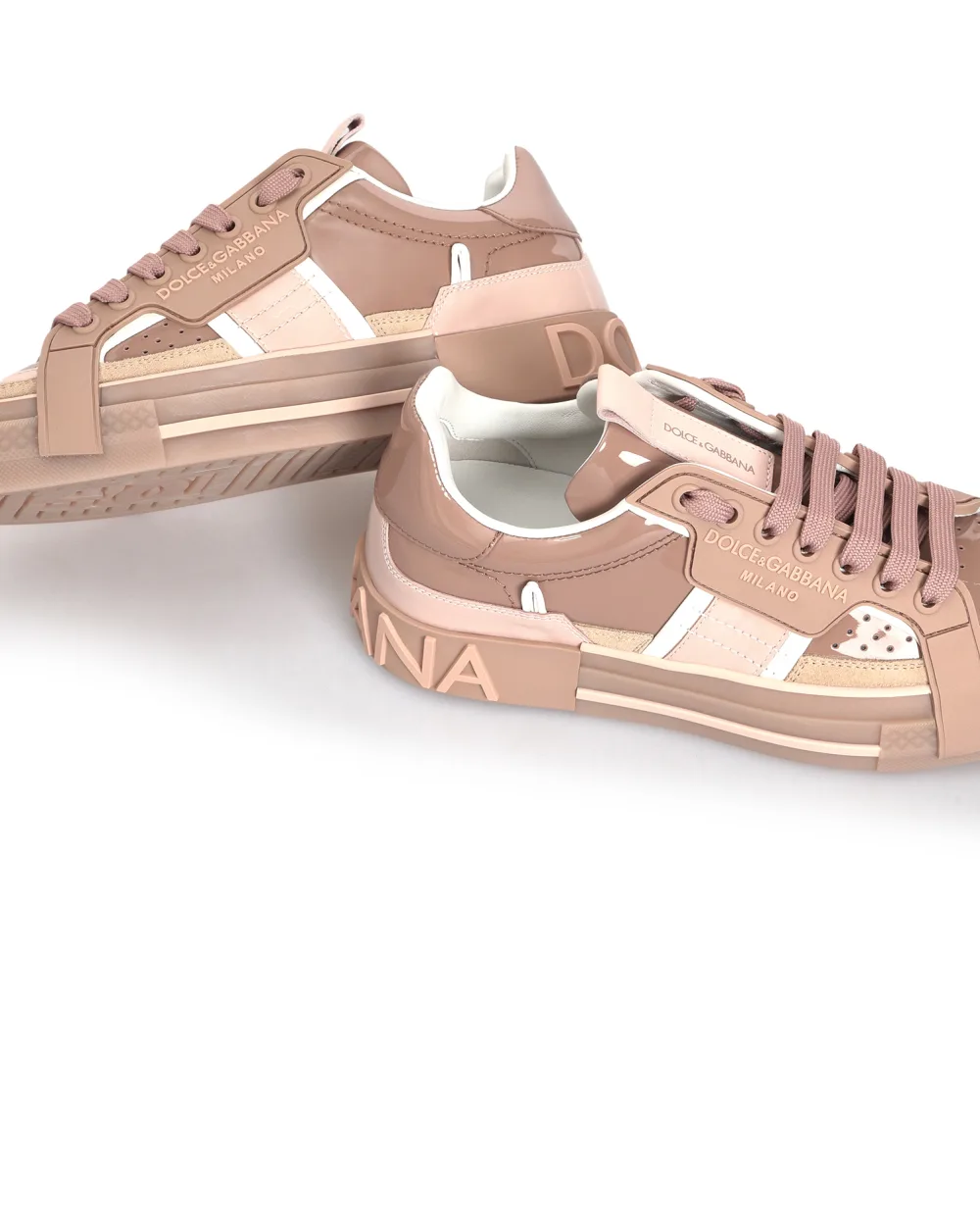 Кожаные сникеры Custom 2.Zero Dolce&Gabbana CK1863-AY010, бежевый цвет • Купить в интернет-магазине Kameron