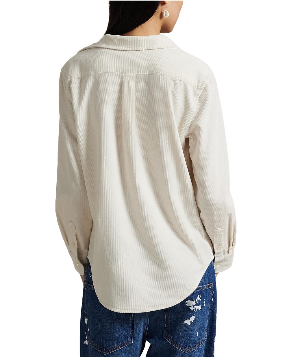 Рубашка вельветовая Polo Ralph Lauren 211A93203002, белый цвет • Купить в интернет-магазине Kameron
