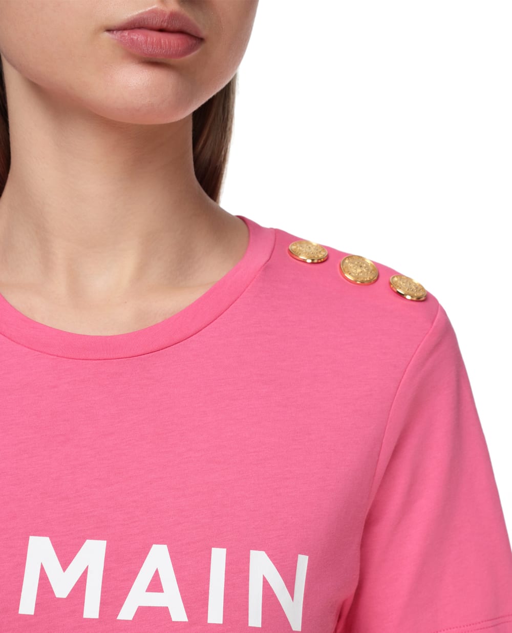 Футболка Balmain VF11350B001, розовый цвет • Купить в интернет-магазине Kameron