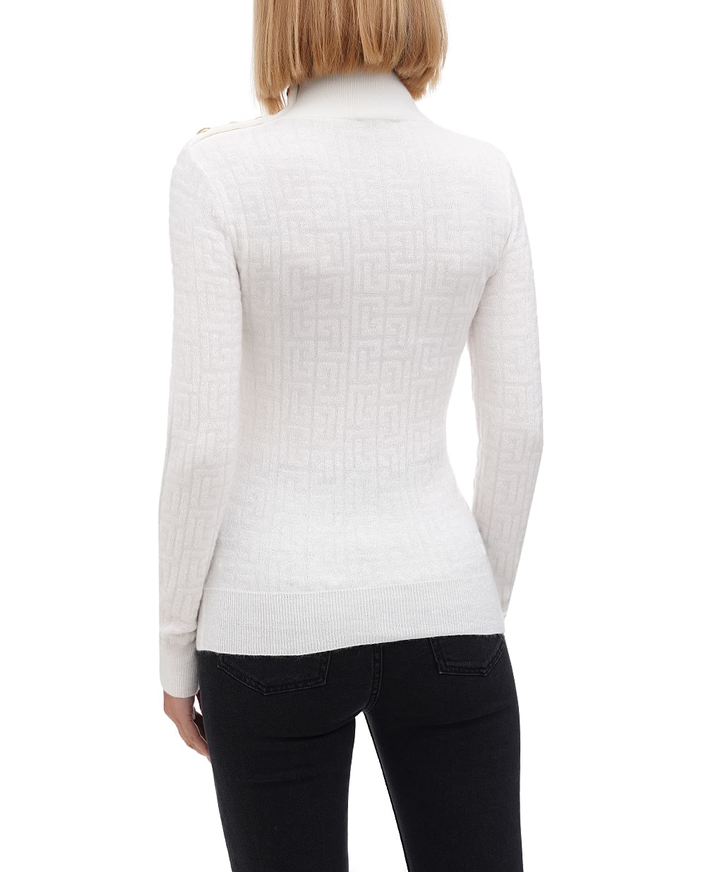 Мохеровый гольф Balmain BF1KF012KE69, молочный цвет • Купить в интернет-магазине Kameron