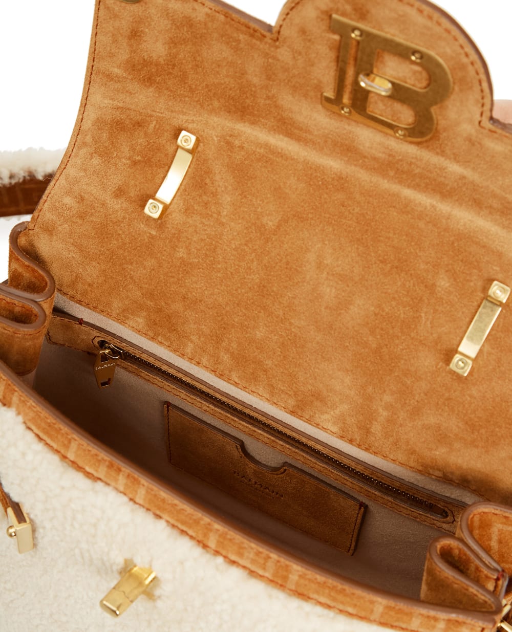 Замшевая сумка B-Buzz 23 Balmain WN4DB599LMSC, рыжий цвет • Купить в интернет-магазине Kameron