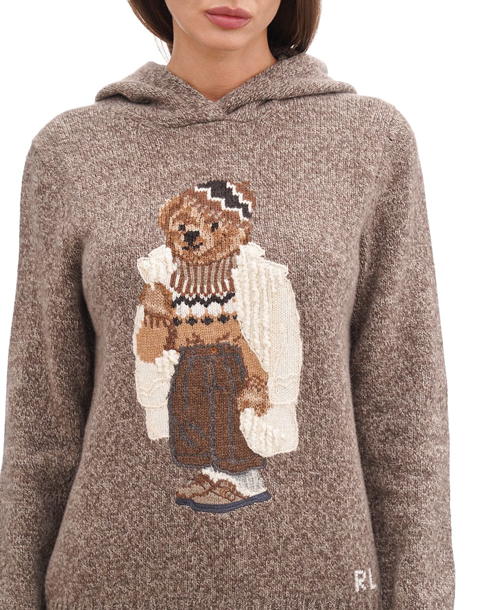 Худи вязаное Polo Bear Polo Ralph Lauren 211918275001, коричневый цвет • Купить в интернет-магазине Kameron