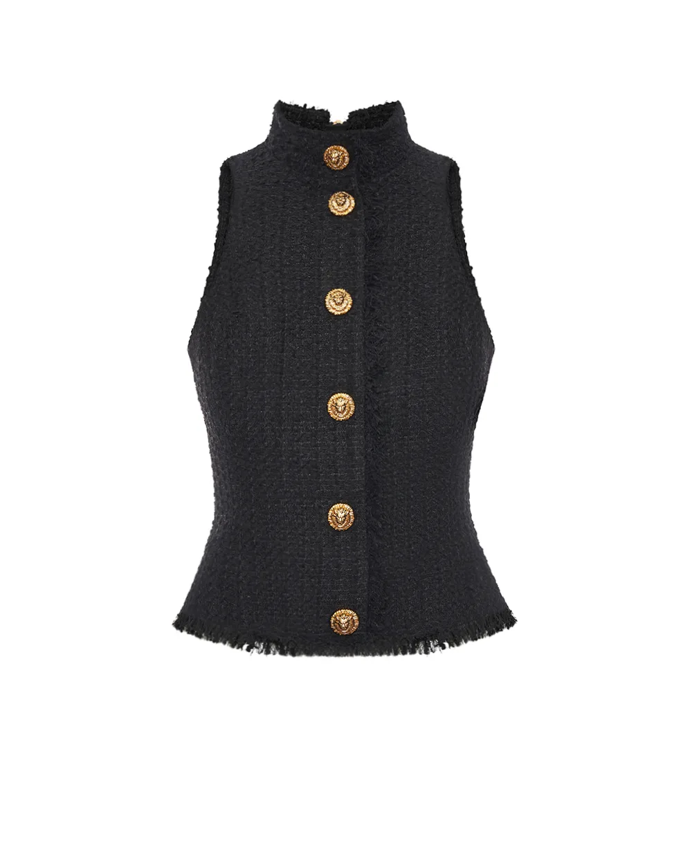 Топ из твида Balmain GF1AE185XL81, черный цвет • Купить в интернет-магазине Kameron