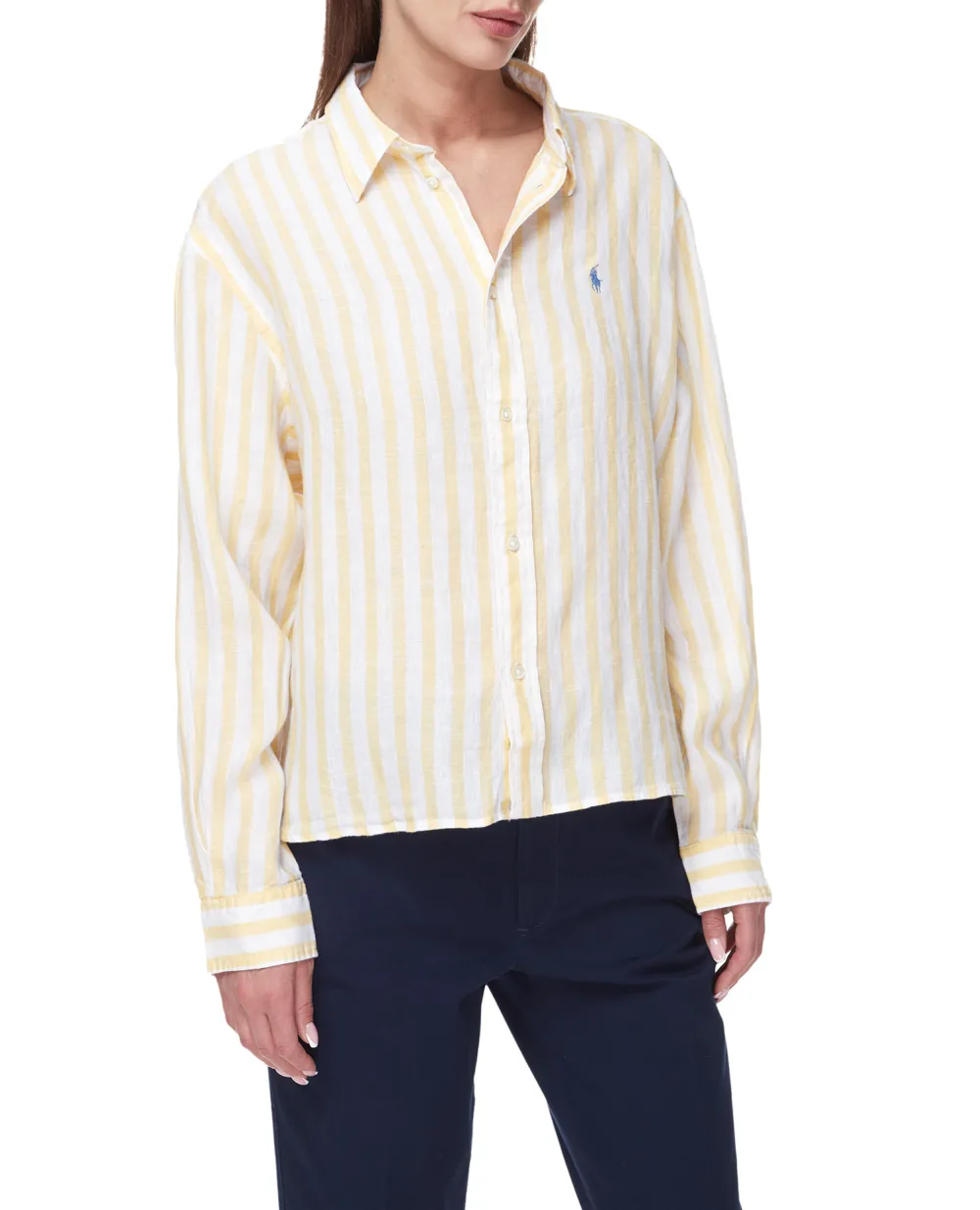 Льняная рубашка Polo Ralph Lauren 211838922007, желтый цвет • Купить в интернет-магазине Kameron