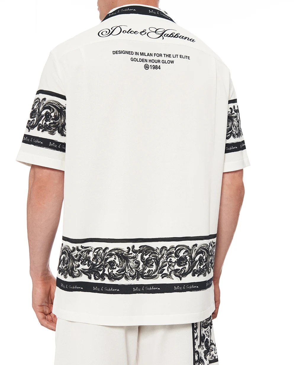Рубашка Hawaii с принтом майолики (костюм) Dolce&Gabbana G5JH9T-II7HN, белый цвет • Купить в интернет-магазине Kameron
