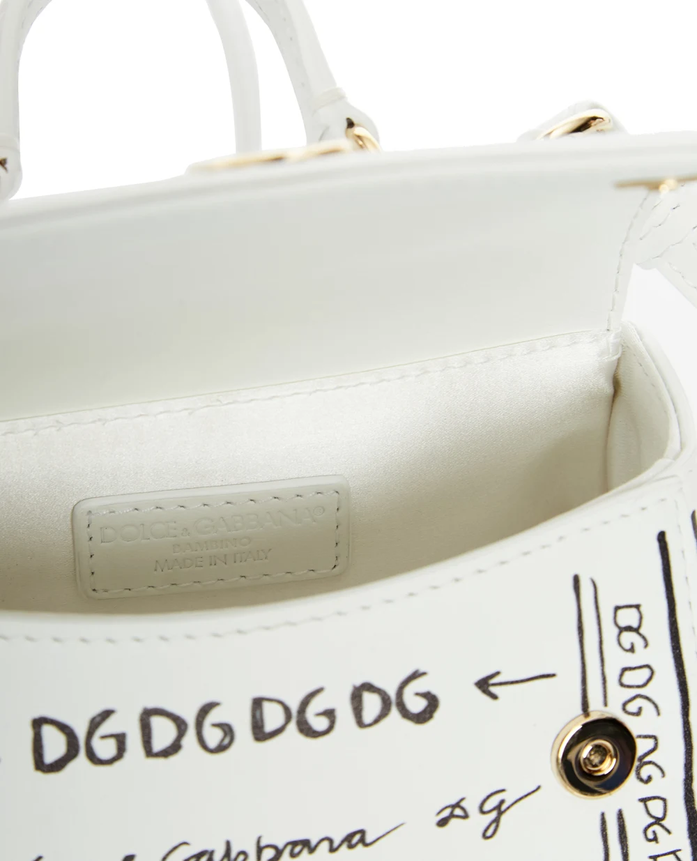 Кожаная сумка Dolce&Gabbana Kids EB0103-AJ867, белый цвет • Купить в интернет-магазине Kameron