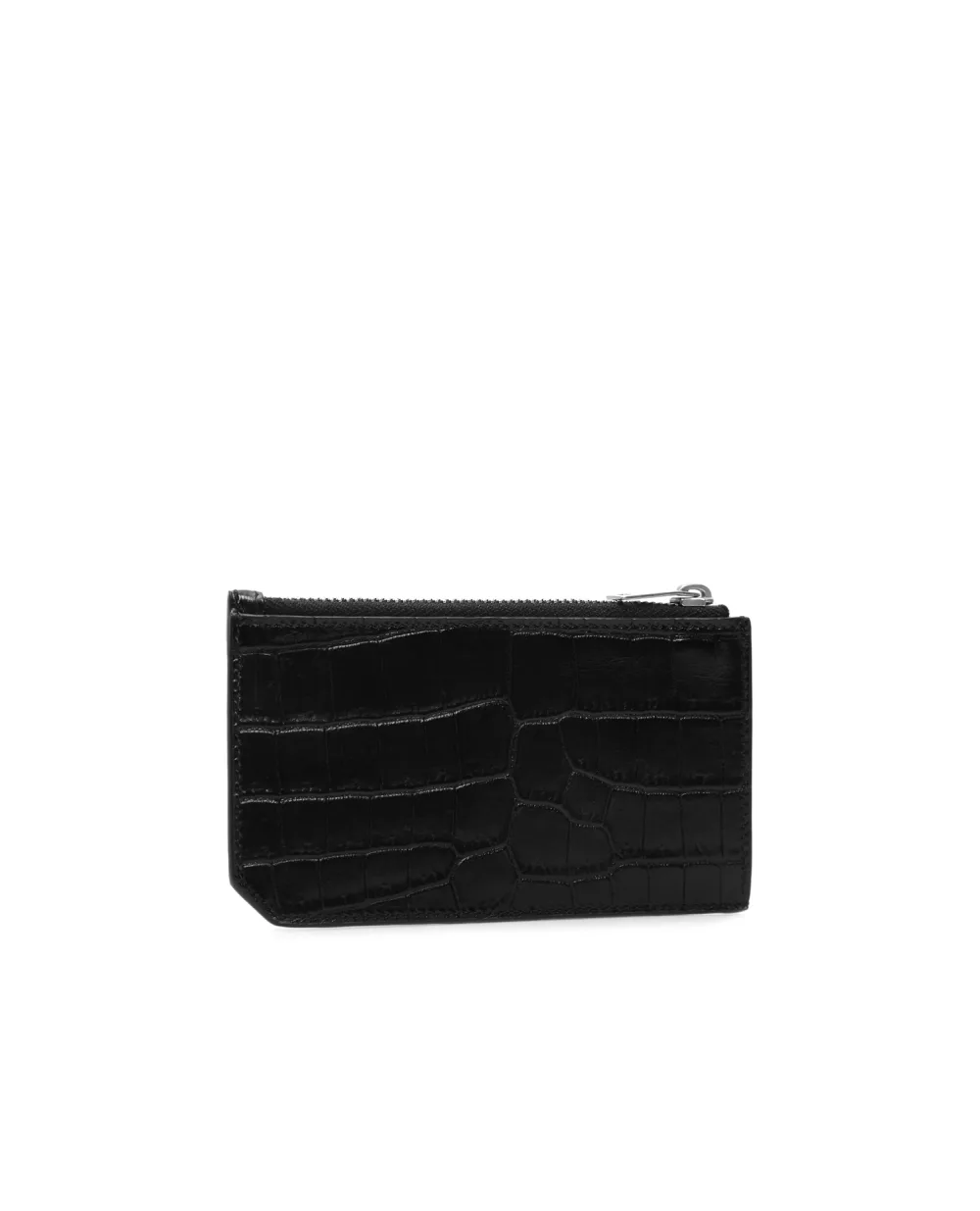 Кожаная визитница Saint Laurent 609362-DZE0E-, черный цвет • Купить в интернет-магазине Kameron