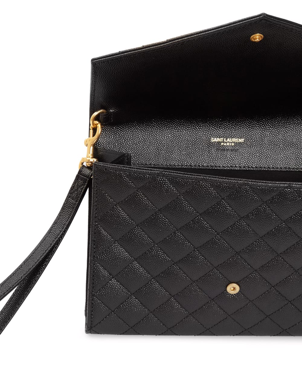 Кожаный клатч Monogram Saint Laurent 651030-BOW91, черный цвет • Купить в интернет-магазине Kameron
