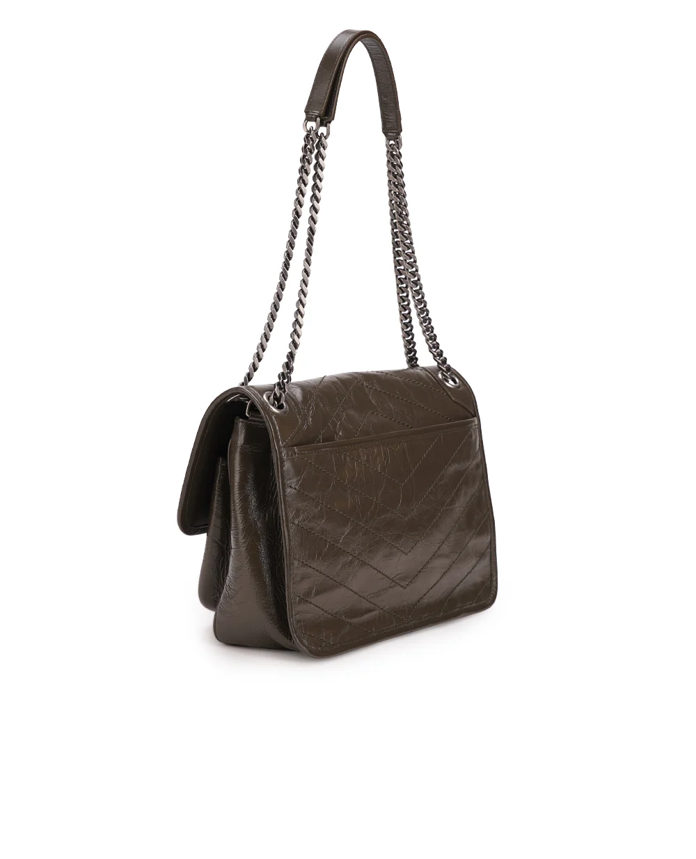 Кожаная сумка Niki Medium Saint Laurent 633158-0EN04, хаки цвет • Купить в интернет-магазине Kameron
