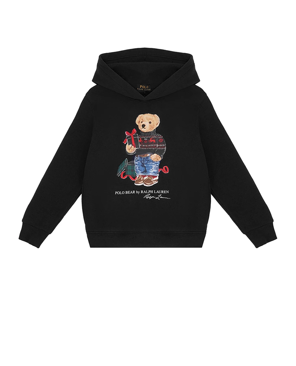 Детское худи хлопковое Polo Bear Polo Ralph Lauren Kids 322920645001, черный цвет • Купить в интернет-магазине Kameron