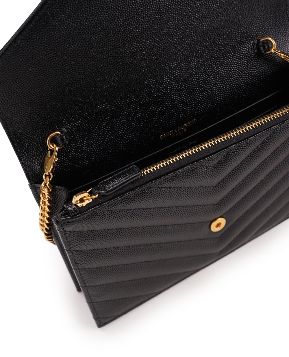 Кожаная сумка Cassandre Chain Wallet Saint Laurent 742920-BOW01, черный цвет • Купить в интернет-магазине Kameron