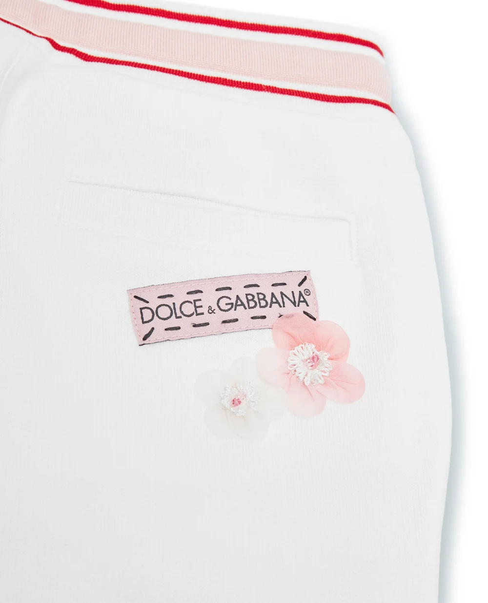 Детские спортивные брюки Dolce&Gabbana Kids L5JP4A-G7YFB-B, белый цвет • Купить в интернет-магазине Kameron