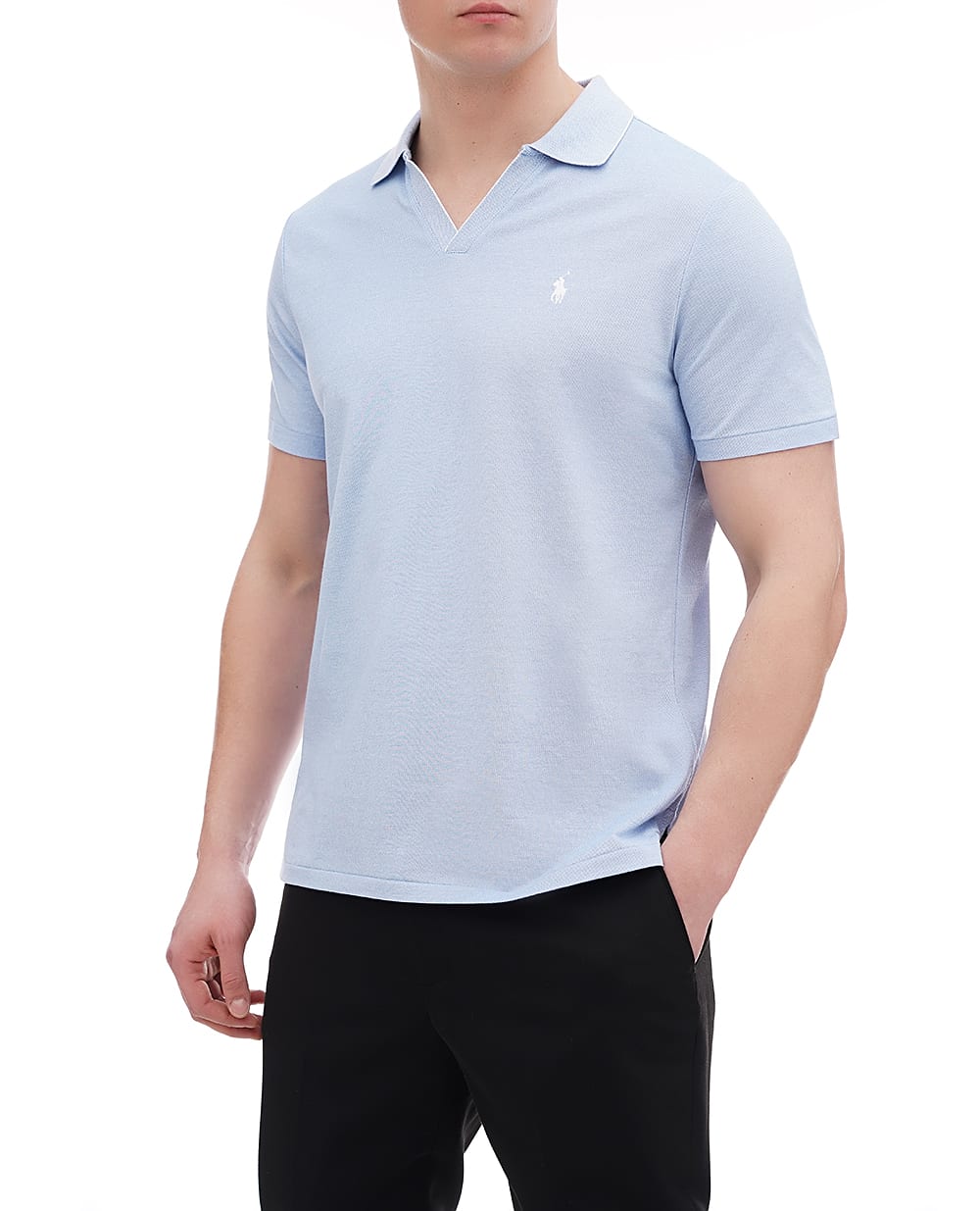 Поло Mesh Polo Ralph Lauren 710956819002, голубой цвет • Купить в интернет-магазине Kameron
