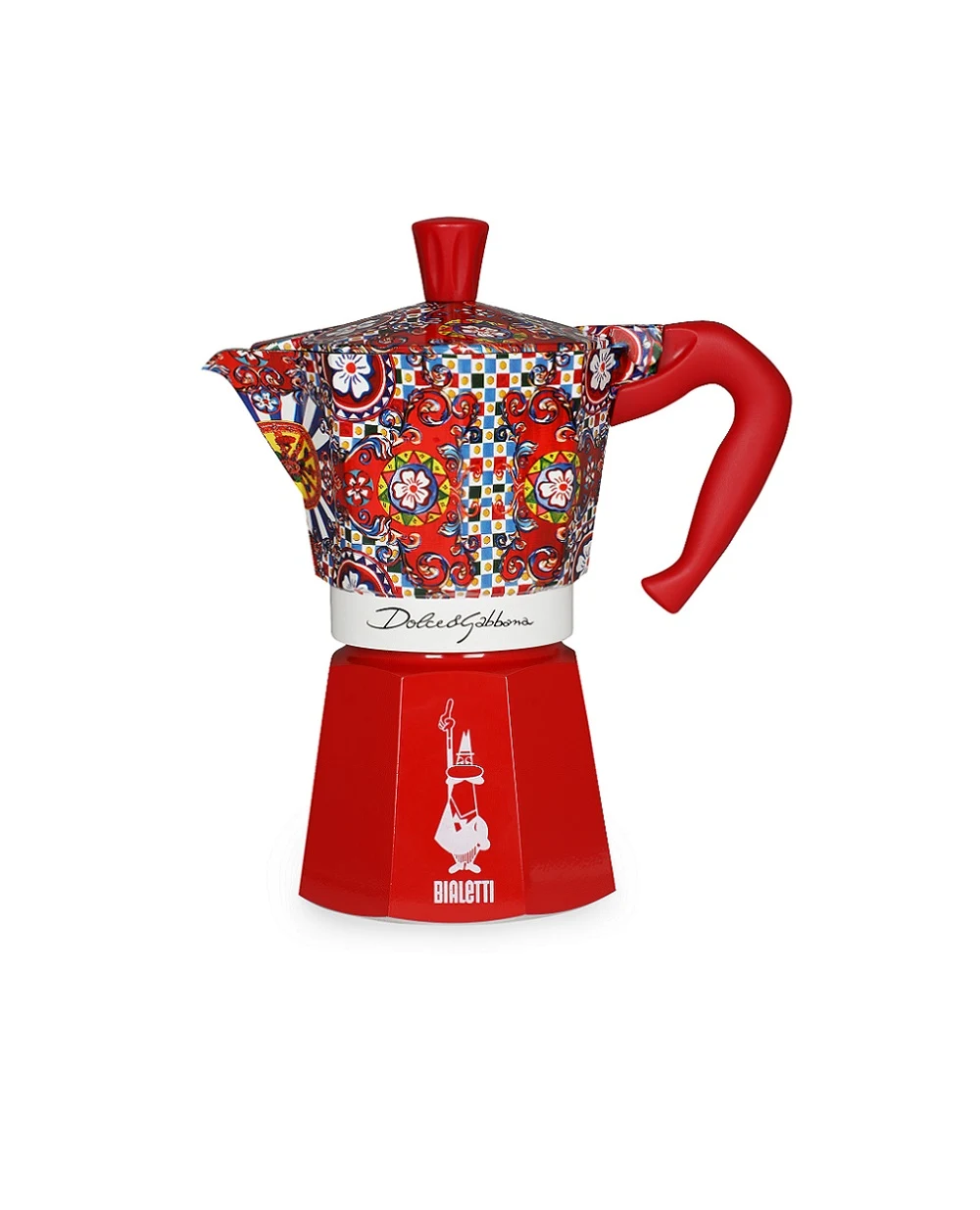 Гейзерная Кофеварка Moka Express Bialetti Dolce&Gabbana TCCE15-TCAEF, красный цвет • Купить в интернет-магазине Kameron