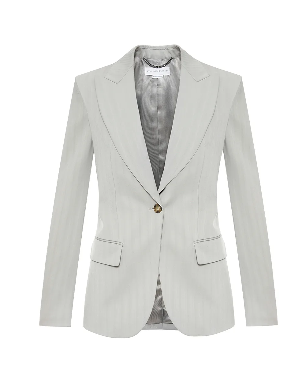 Блейзер однобортный из шерсти Stella McCartney 6501373HU705, серый цвет • Купить в интернет-магазине Kameron