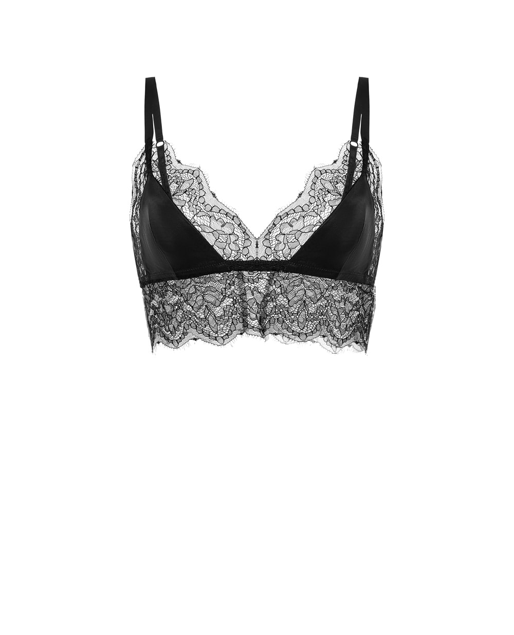 Бюстгальтер-бралетт из атласа и кружева Dolce&Gabbana O1C58T-FUAD8, черный цвет • Купить в интернет-магазине Kameron