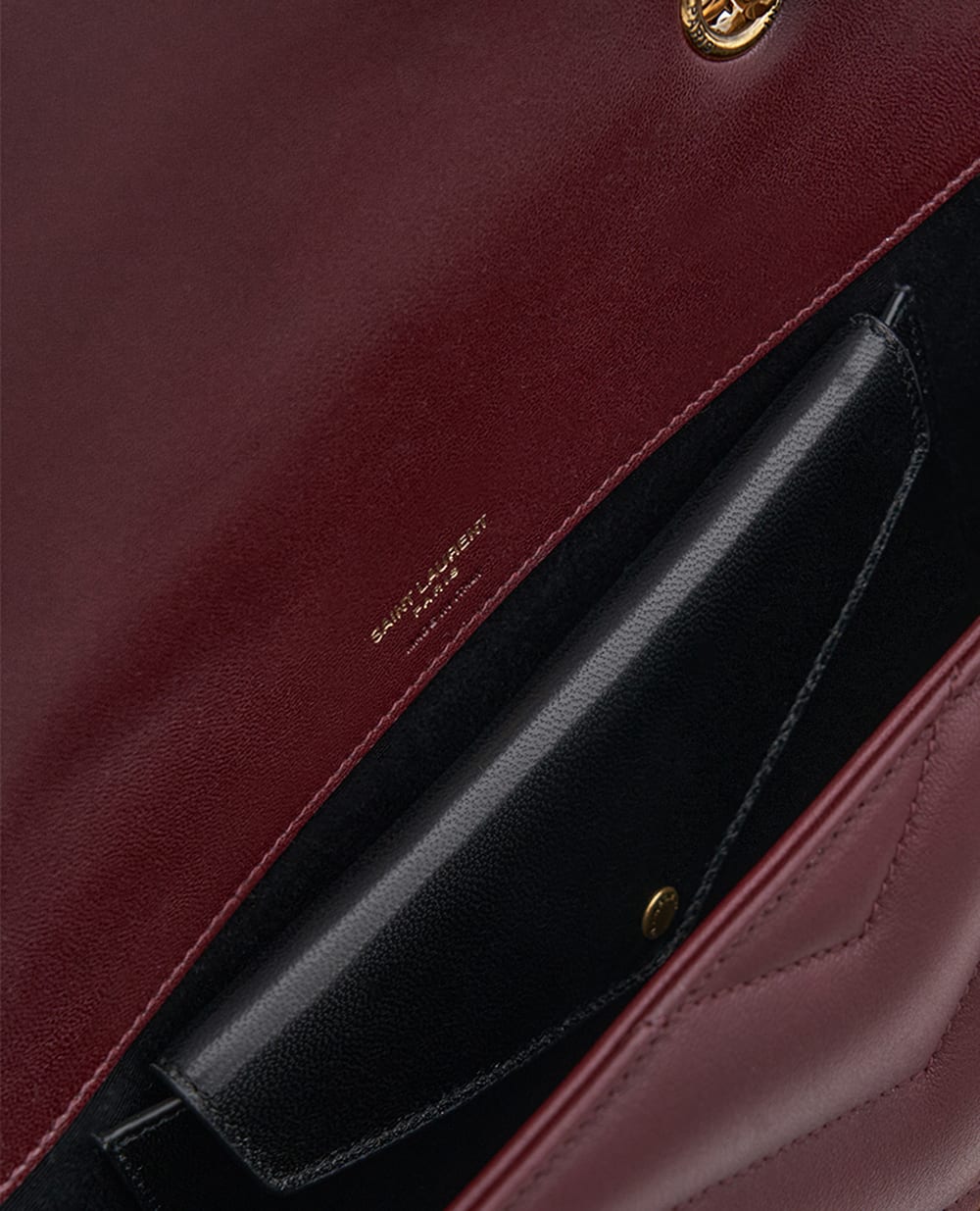 Сумка из кожи Loulou Medium Saint Laurent 801439-AAEAX, бордовый цвет • Купить в интернет-магазине Kameron