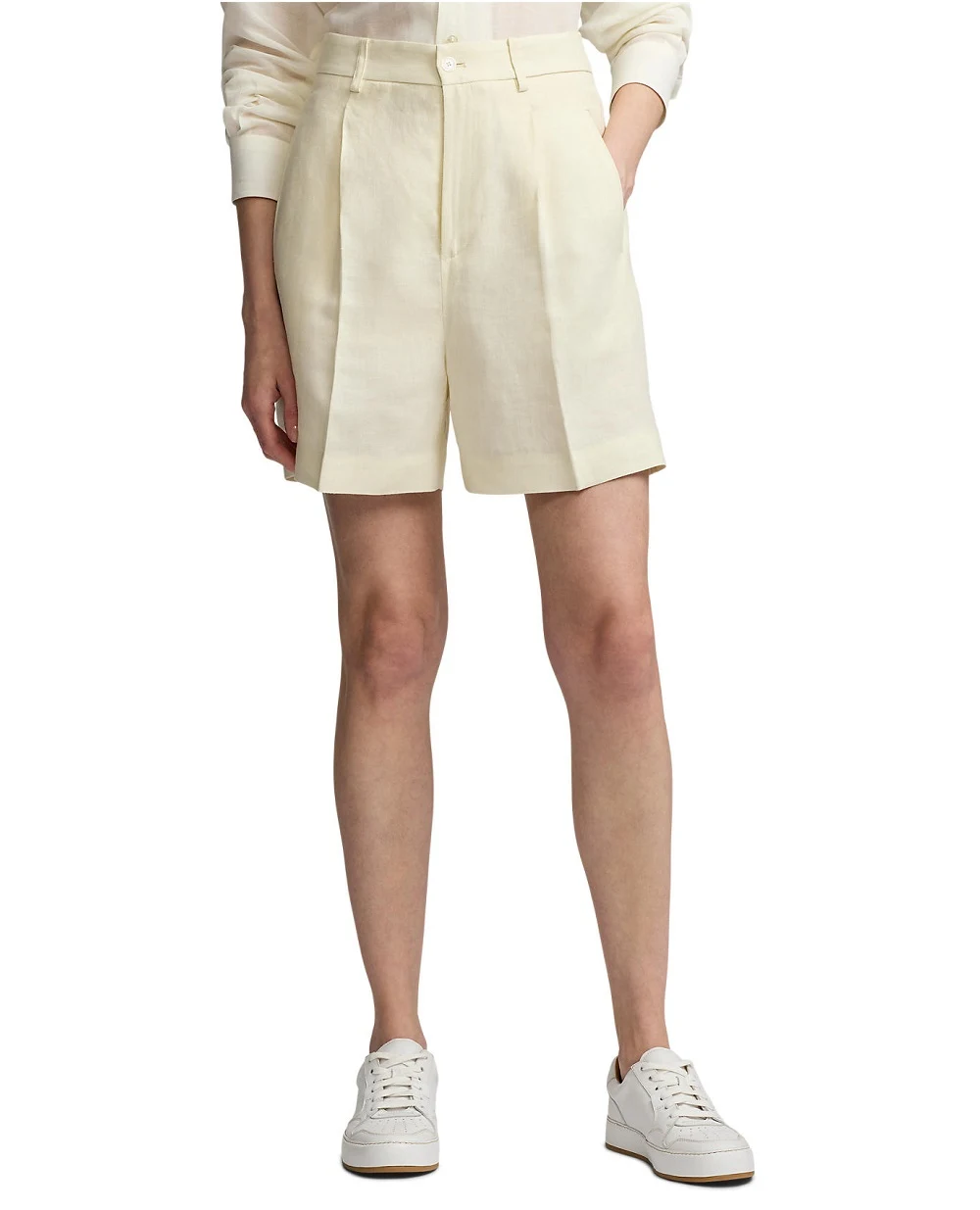 Льняные шорты Ralph Lauren Collection 290958990001, кремовый цвет • Купить в интернет-магазине Kameron