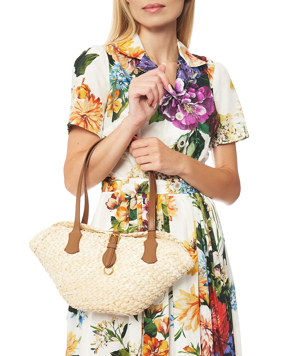 Солом'яна сумка-кошик Capri Dolce&Gabbana BB7832-AN548, бежевий колір • Купити в інтернет-магазині Kameron