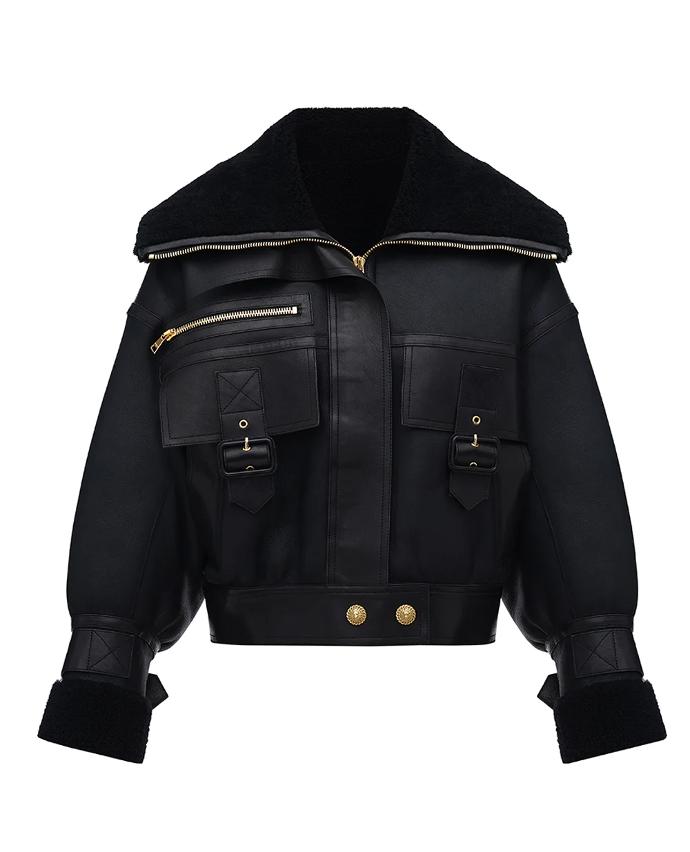 Дубленка Balmain DF2TH280LB92, черный цвет • Купить в интернет-магазине Kameron