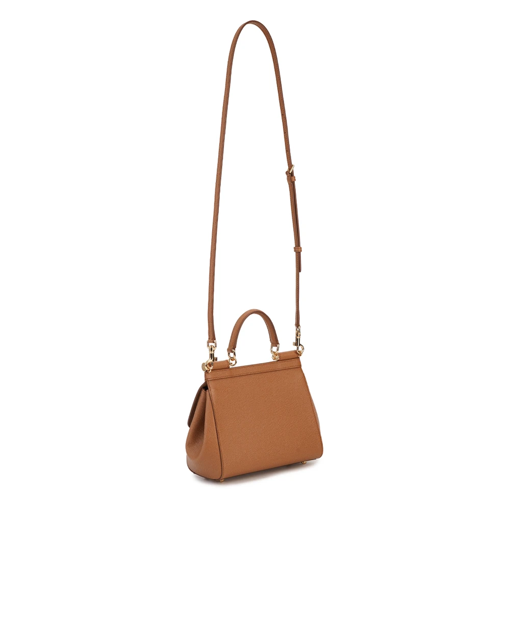 Кожаная сумка Sicily Medium Dolce&Gabbana BB6003-B1001, коричневый цвет • Купить в интернет-магазине Kameron