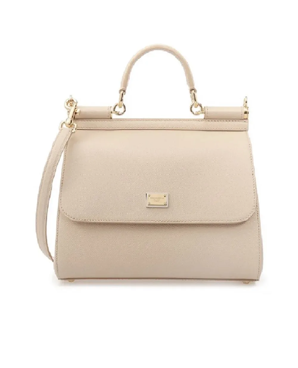 Кожаная сумка Sicily Large Dolce&Gabbana BB6002-A1001, бежевый цвет • Купить в интернет-магазине Kameron