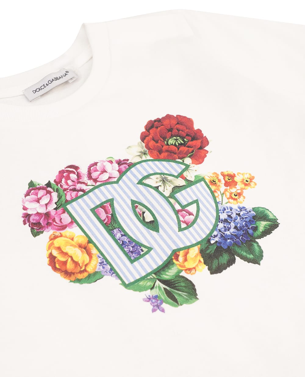 Детская футболка Dolce&Gabbana Kids L2JTPA-G7O2A, белый цвет • Купить в интернет-магазине Kameron