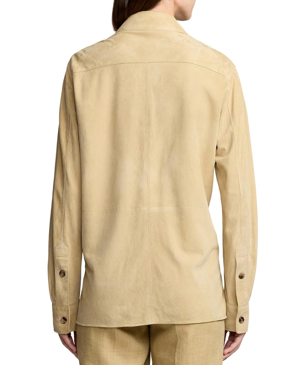 Замшевая рубашка Ralph Lauren Collection 290965603001, бежевый цвет • Купить в интернет-магазине Kameron