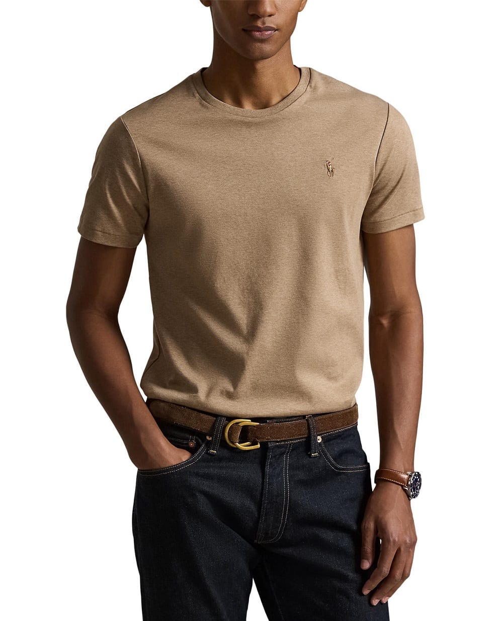 Футболка Polo Ralph Lauren 710740727030, бежевый цвет • Купить в интернет-магазине Kameron