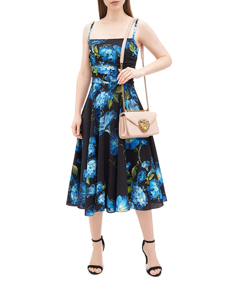 Крожаная сумка Devotion Medium Dolce&Gabbana BB7475-AF984, розовый цвет • Купить в интернет-магазине Kameron