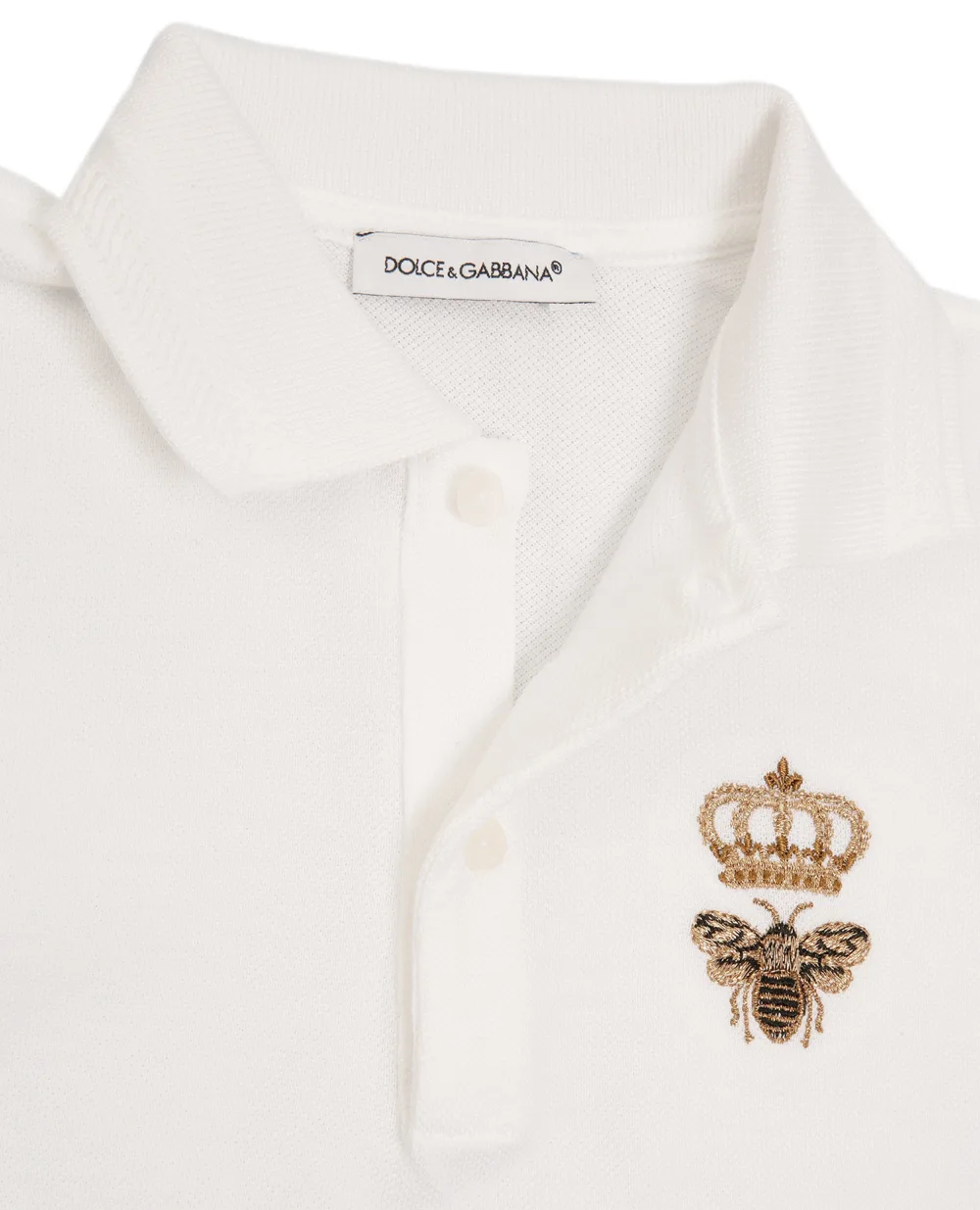 Поло Dolce&Gabbana Kids L1JTCX-G7YGM, белый цвет • Купить в интернет-магазине Kameron