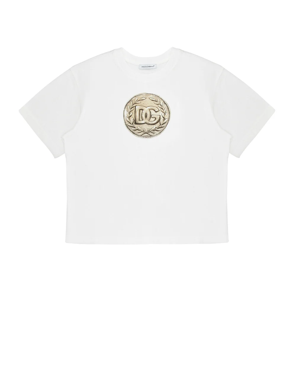 Детская футболка Dolce&Gabbana Kids L4JTEY-G7KX1-B, белый цвет • Купить в интернет-магазине Kameron