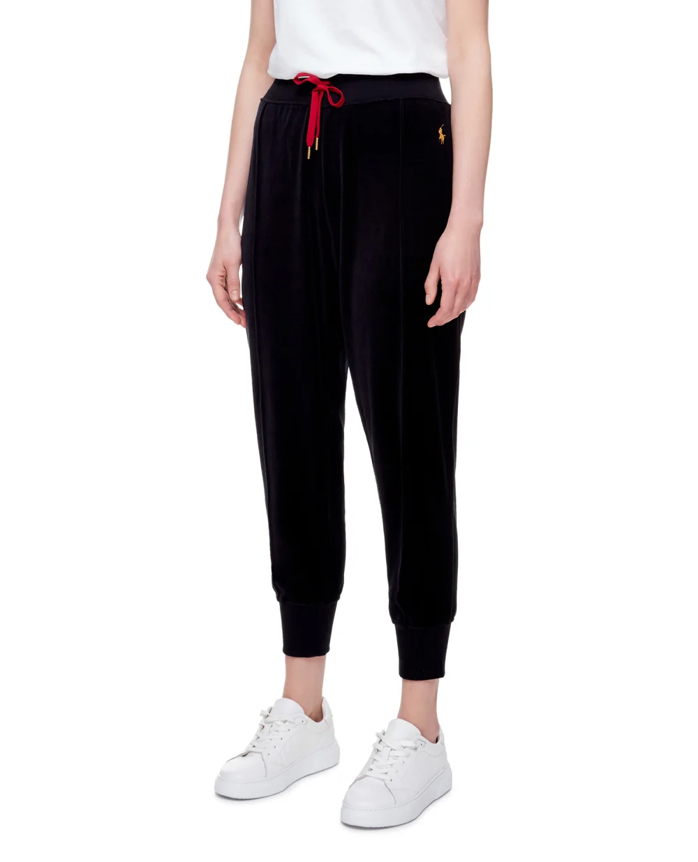 Велюровые спортивные брюки Polo Ralph Lauren 211857289001, черный цвет • Купить в интернет-магазине Kameron