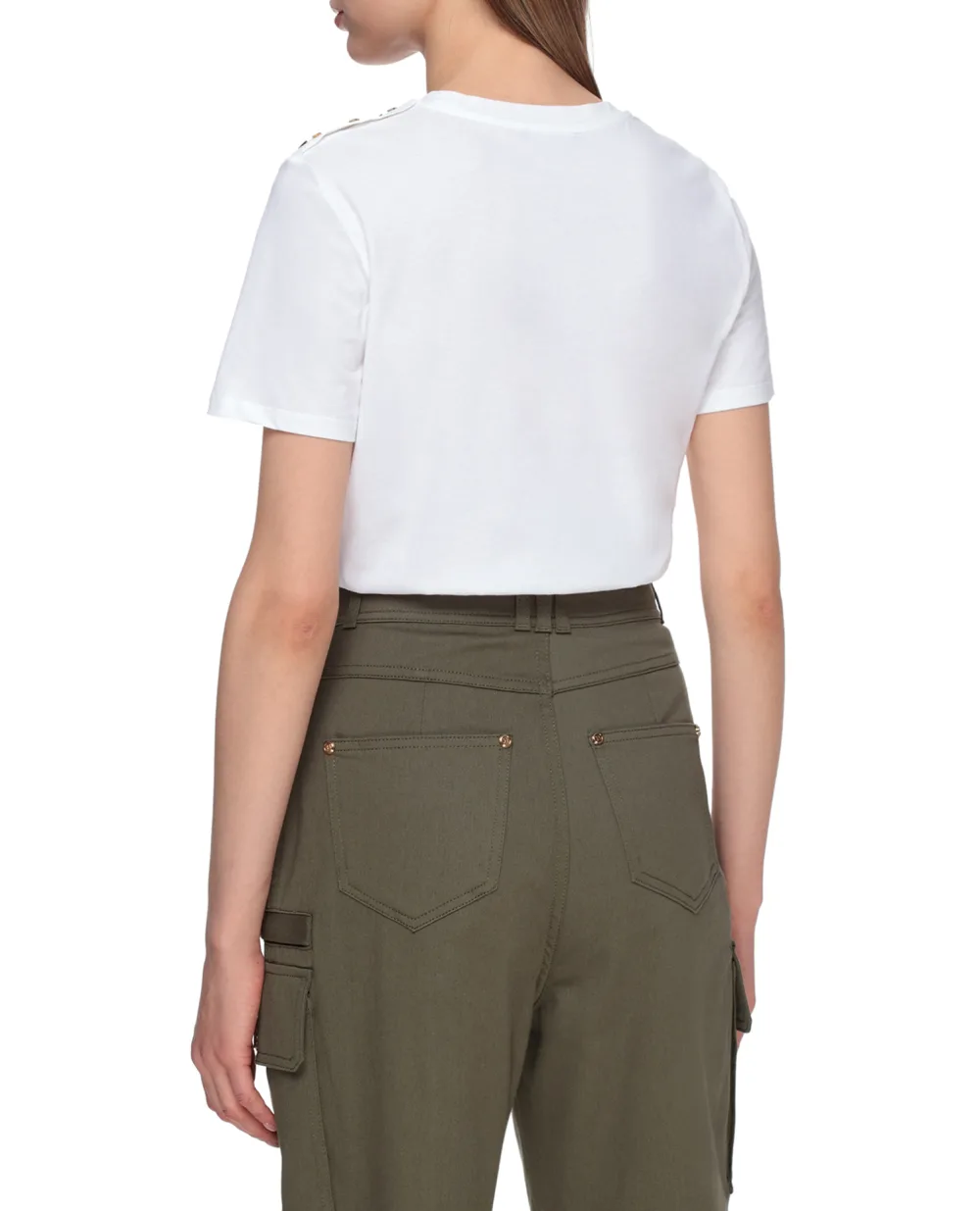 Футболка Balmain VF11350B001, белый цвет • Купить в интернет-магазине Kameron