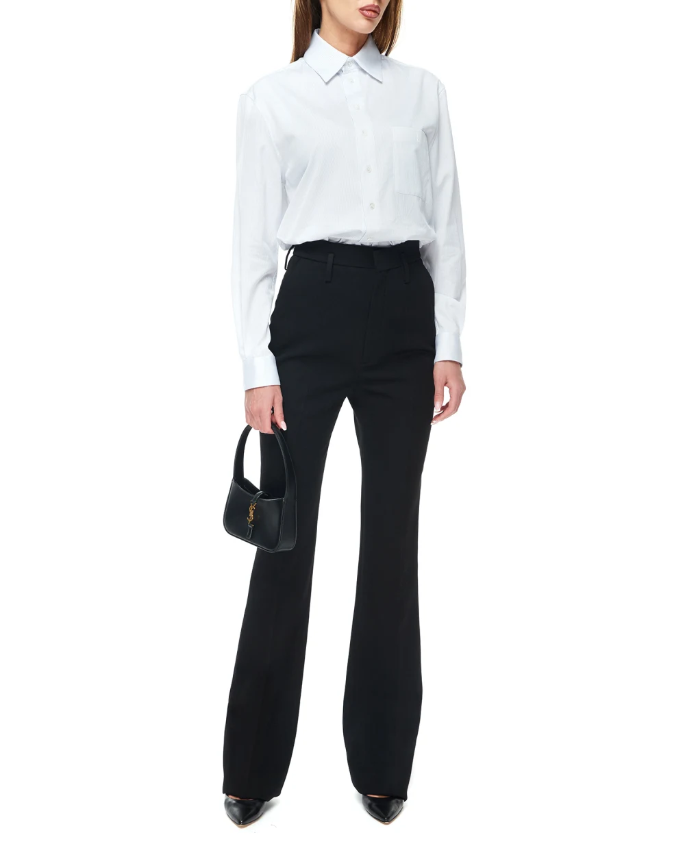 Кожаная сумка Le 5 À 7 Mini Saint Laurent 710318-2R20W, черный цвет • Купить в интернет-магазине Kameron
