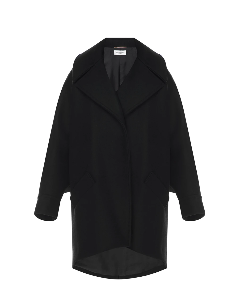 Шерстяное пальто Saint Laurent 707010-Y080W, черный цвет • Купить в интернет-магазине Kameron