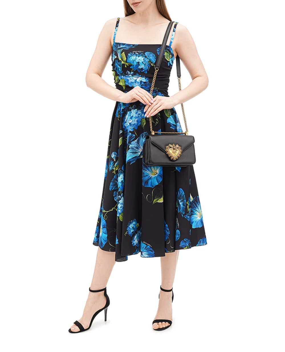Крожаная сумка Devotion Medium Dolce&Gabbana BB7475-AF984, черный цвет • Купить в интернет-магазине Kameron